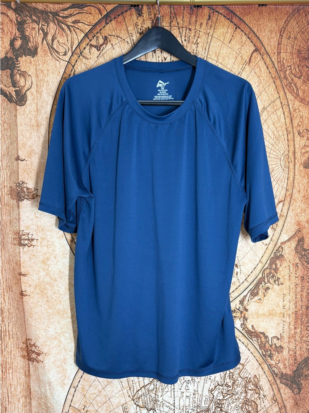 Men's Sz XL Kanu Hawaii Surf UPF 50+ Quick-Dry Rash Guard Swim Shirt Dark Blue